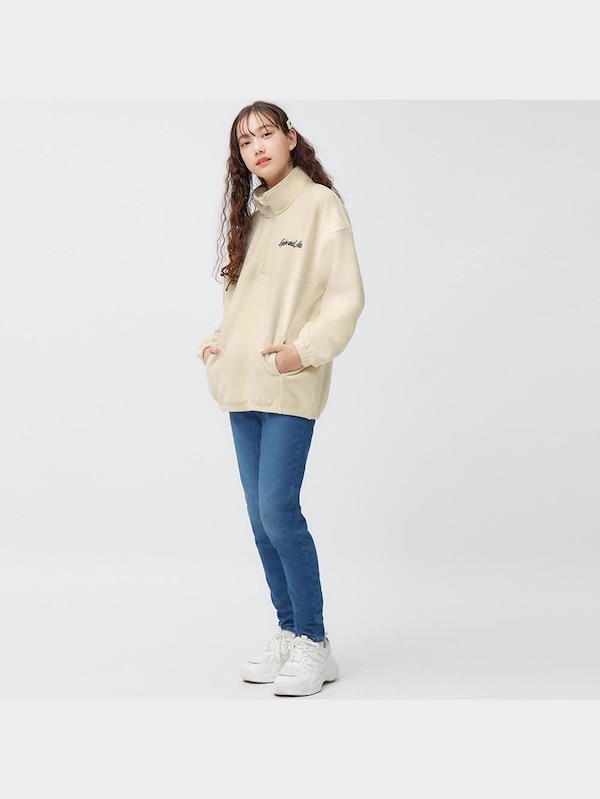 KIDS(男女兼用)ストレッチフリースハーフジッププルオーバー(長袖)