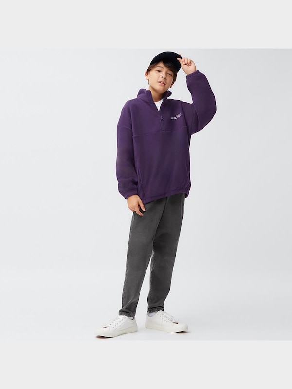 KIDS(男女兼用)ストレッチフリースハーフジッププルオーバー(長袖)