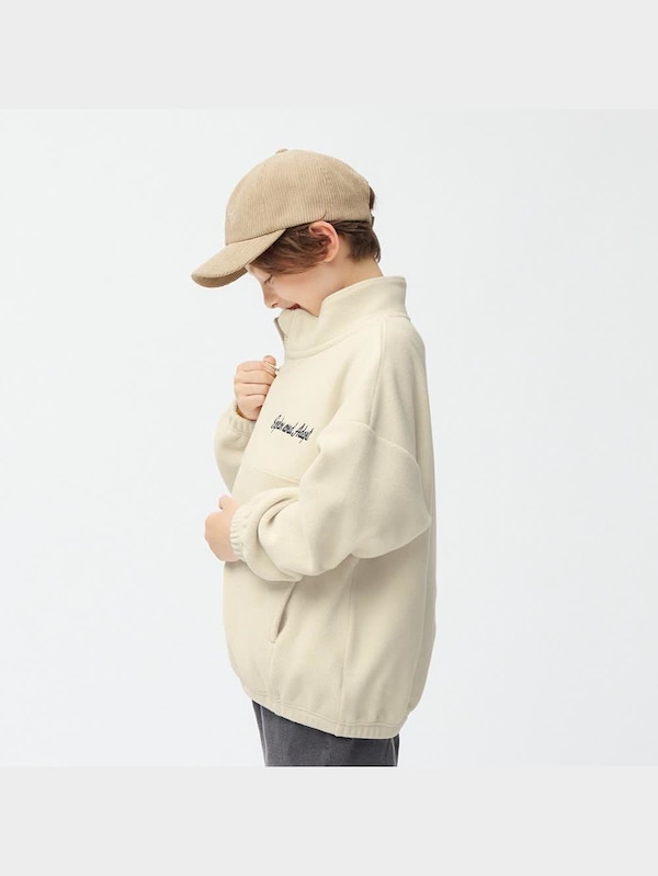 KIDS(男女兼用)ストレッチフリースハーフジッププルオーバー(長袖)