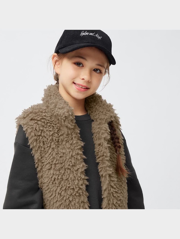 GIRLSカーリーフリースベスト&スウェットワンピースセット(長袖)