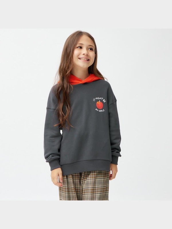 KIDS(男女兼用)スウェットパーカ(長袖) ヨシタケシンスケ/りんごかもしれない