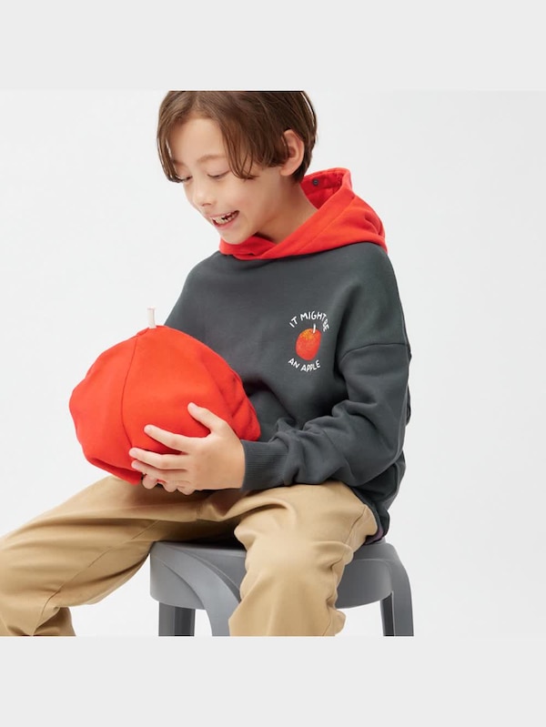 KIDS(男女兼用)スウェットパーカ(長袖) ヨシタケシンスケ/りんごかもしれない