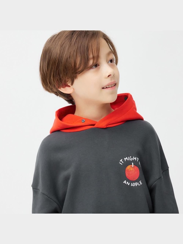 KIDS(男女兼用)スウェットパーカ(長袖) ヨシタケシンスケ/りんごかもしれない