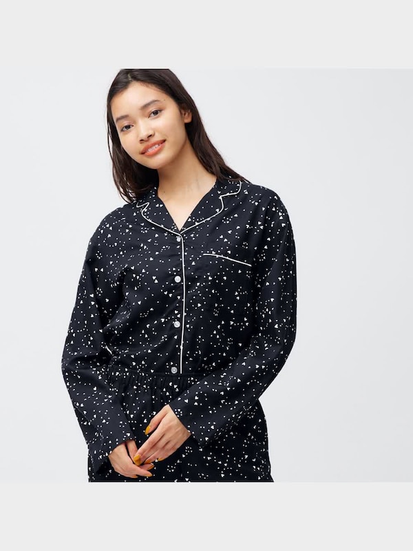 コットンブレンドパジャマ(長袖&ロングパンツ)(ハート)+E