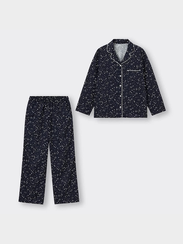 コットンブレンドパジャマ(長袖&ロングパンツ)(ハート)+E