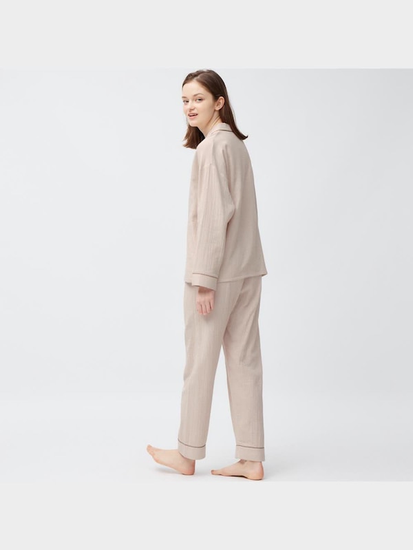 オーガニックコットンダブルガーゼパジャマ長袖&ロングパンツ+E