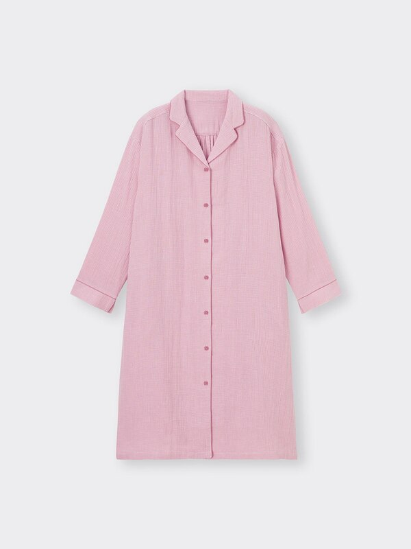 オーガニックコットンダブルガーゼパジャマワンピース(長袖)+X