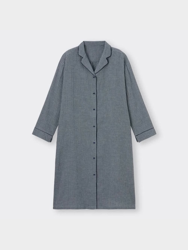オーガニックコットンダブルガーゼパジャマワンピース(長袖)+X