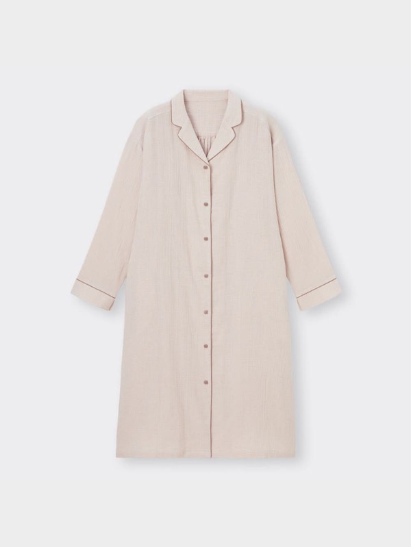 オーガニックコットンダブルガーゼパジャマワンピース(長袖)+X