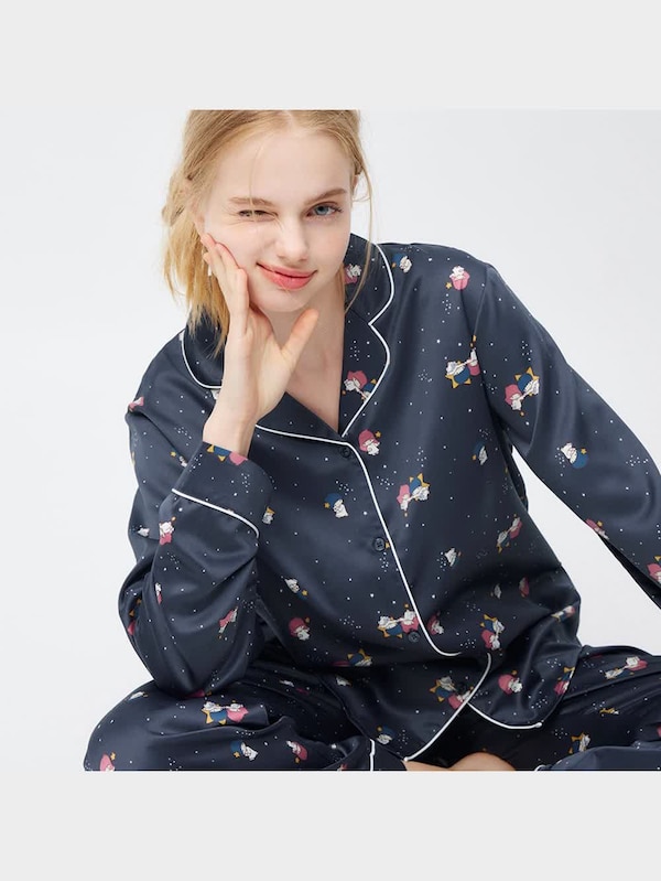 サテンパジャマ(長袖&ロングパンツ) LITTLE TWIN STARS (Sanrio)