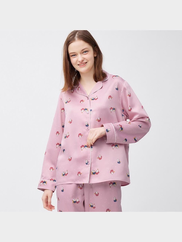 サテンパジャマ(長袖&ロングパンツ) LITTLE TWIN STARS (Sanrio)