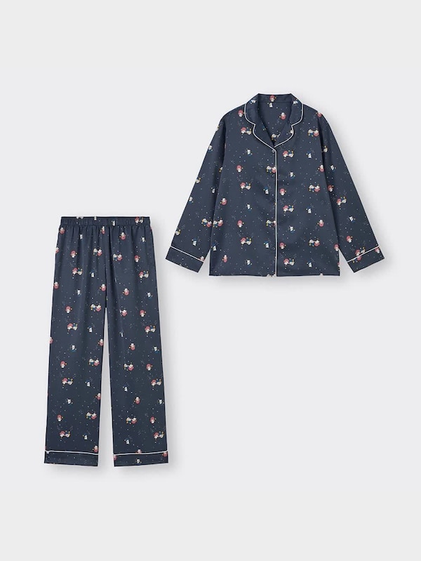 サテンパジャマ(長袖&ロングパンツ) LITTLE TWIN STARS (Sanrio)