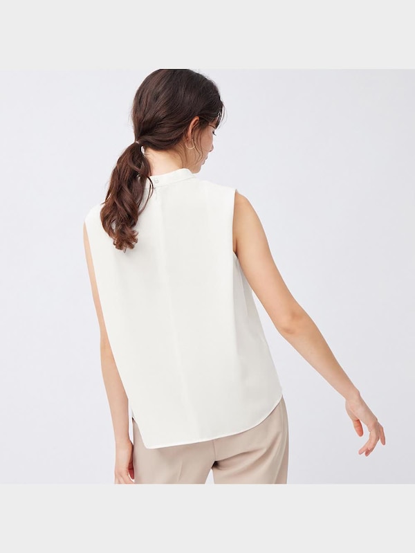 スタンドカラーブラウス(ノースリーブ)Z+X