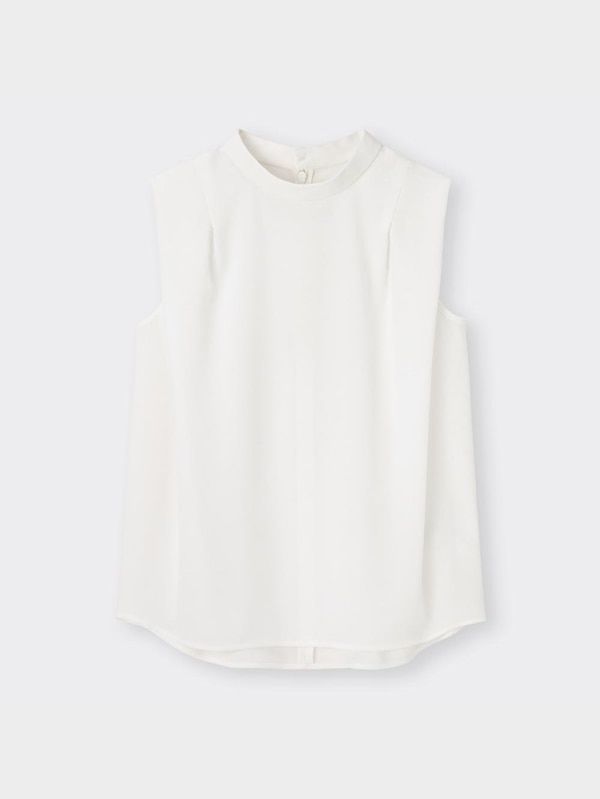 スタンドカラーブラウス(ノースリーブ)Z+X