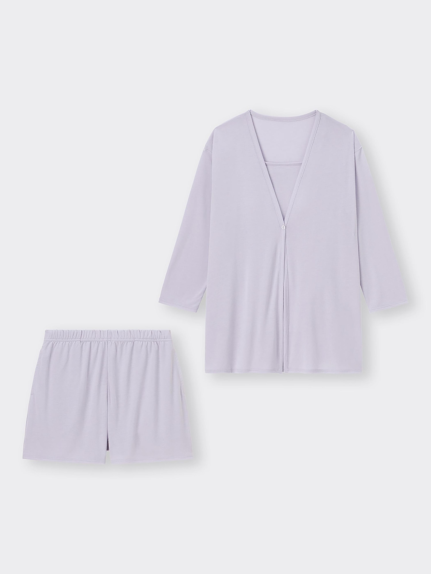 GU公式 | ミルクブレンド3ピースラウンジセット7分袖&ショートパンツ