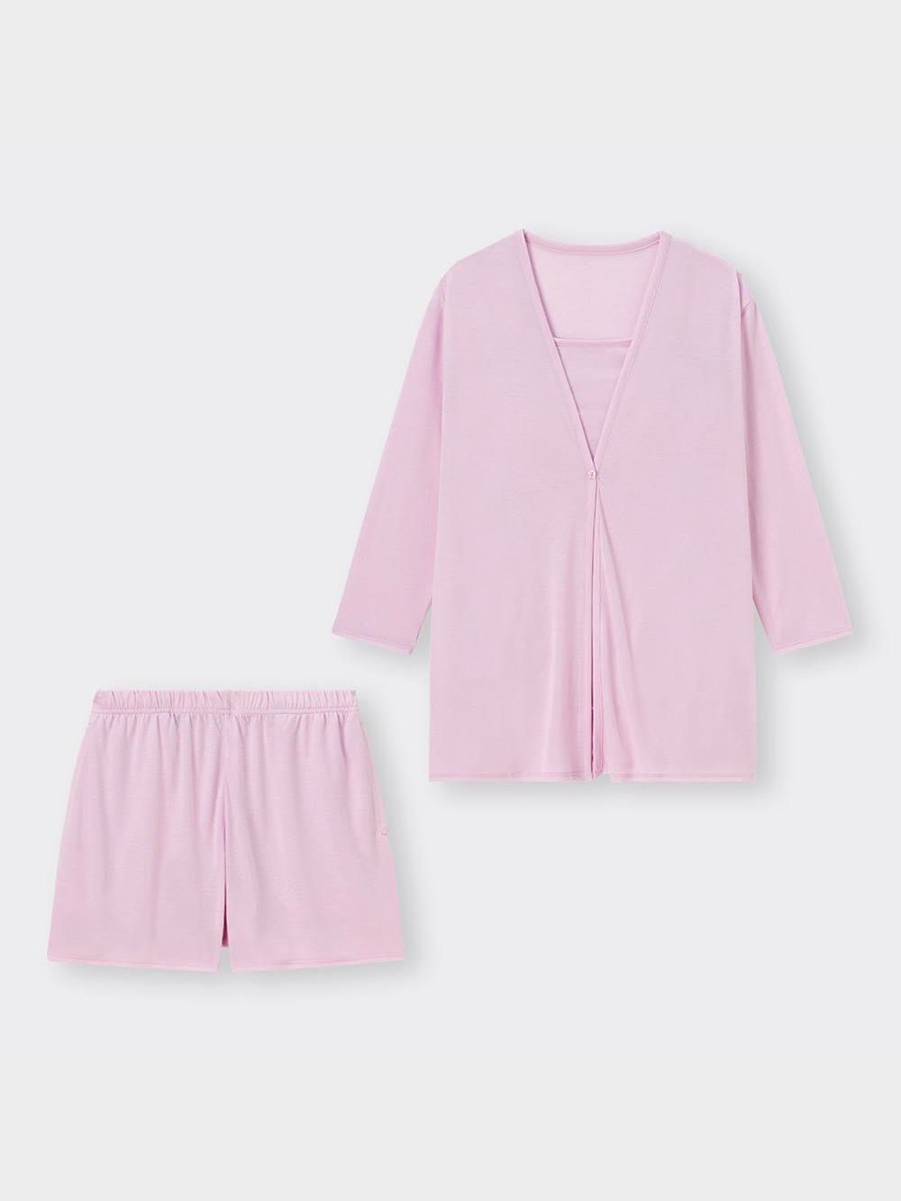 GU公式 | ミルクブレンド3ピースラウンジセット7分袖&ショートパンツ