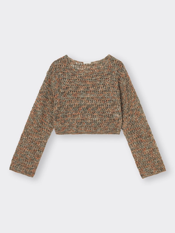 メランジクロップドセーター(長袖)+E