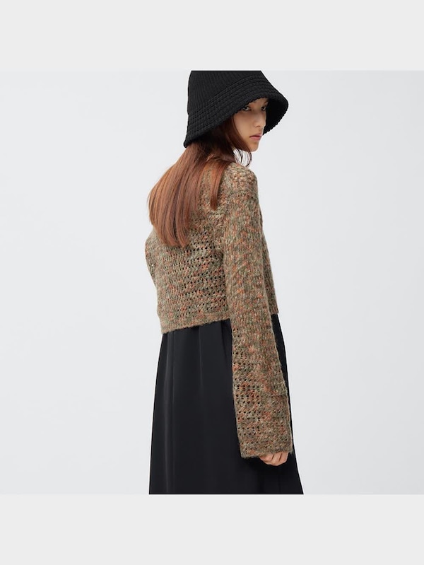 メランジクロップドセーター(長袖)+E