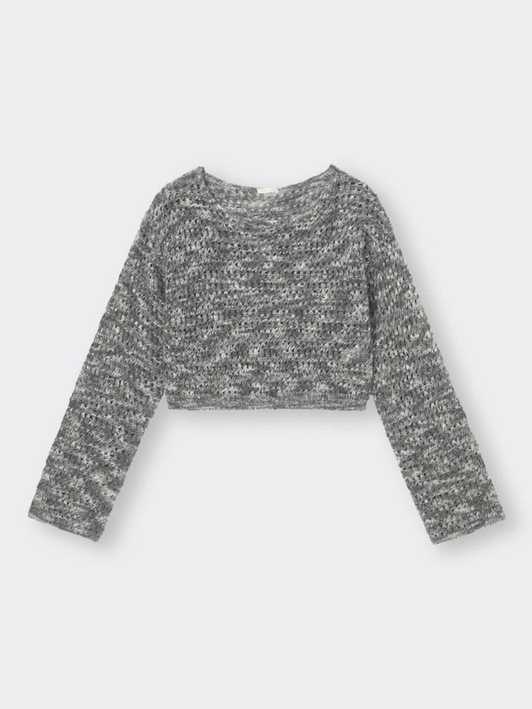 メランジクロップドセーター(長袖)+E