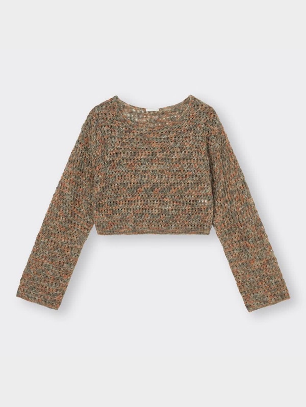 メランジクロップドセーター(長袖)+E