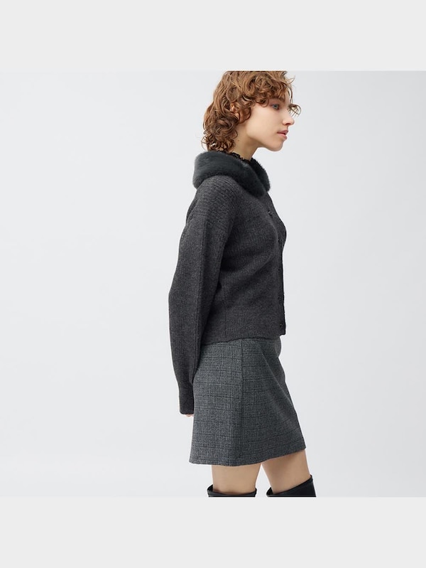 フェイクファーカラーカーディガン(長袖)+E