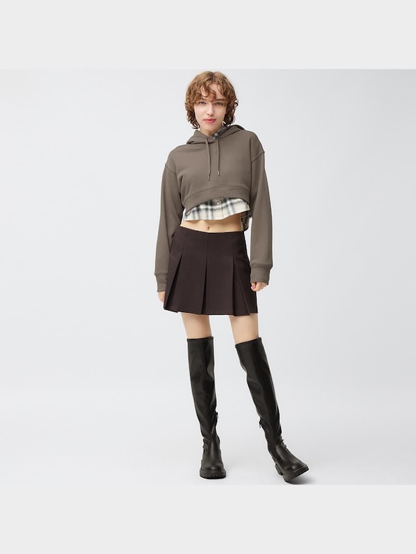 ローウエストプリーツミニスカート+E