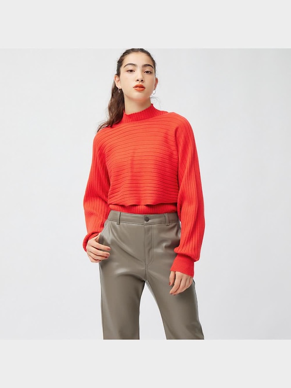 フェイクレザーワイドパンツ+E