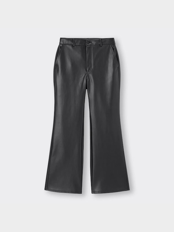 フェイクレザーワイドパンツ+E