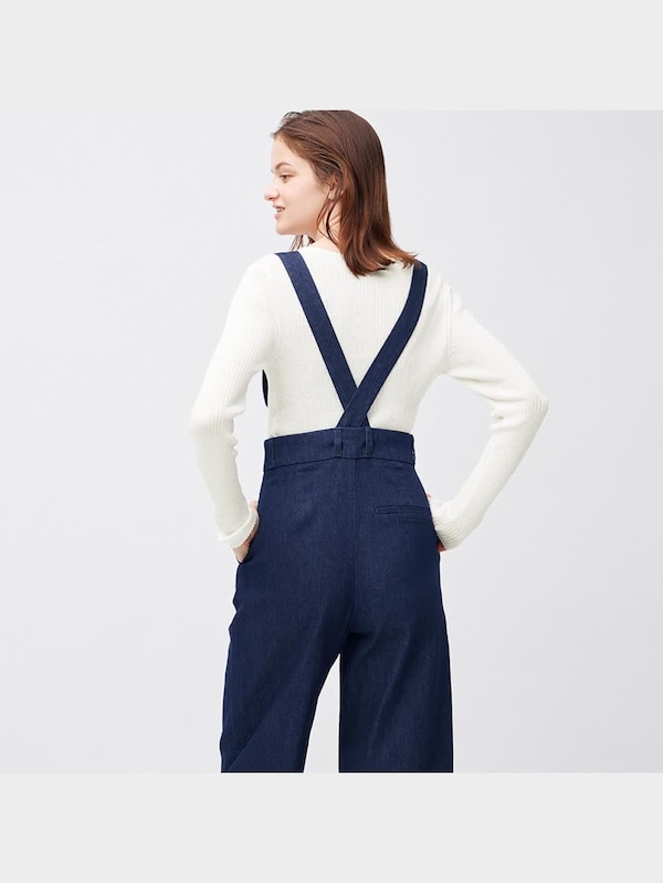 サスペンダー付きストレートパンツ+E