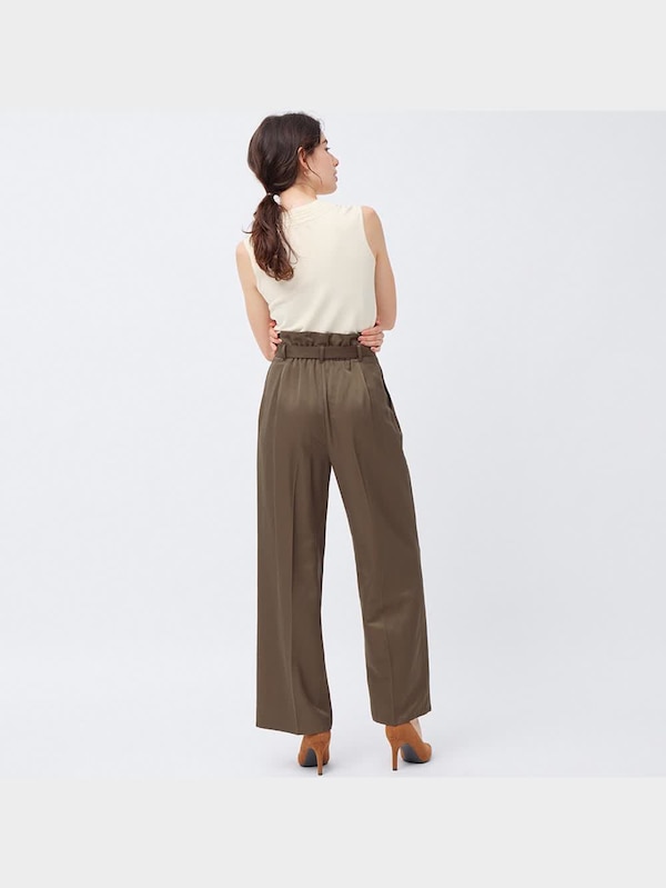 ベルト付きハイウエストタックパンツZ