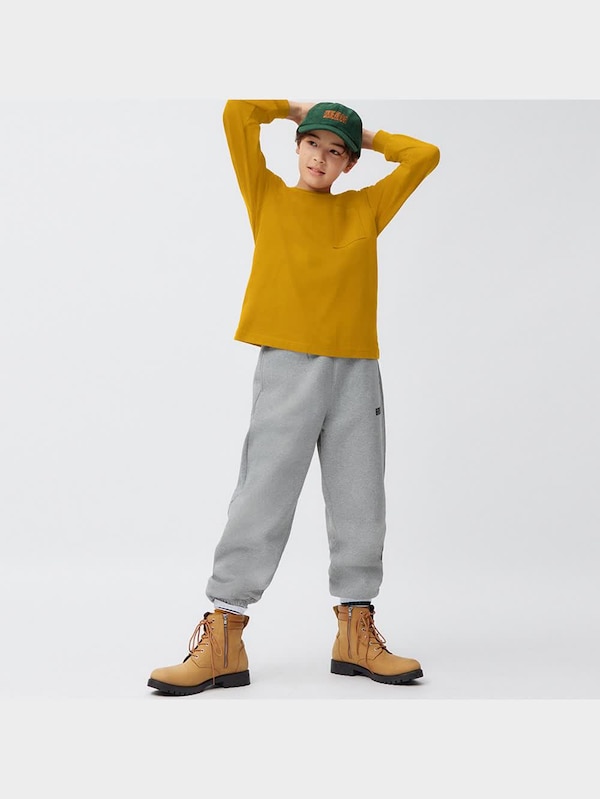 KIDS(男女兼用)裏起毛ヘビーウェイトスウェットワイドイージーパンツ(セットアップ可能)