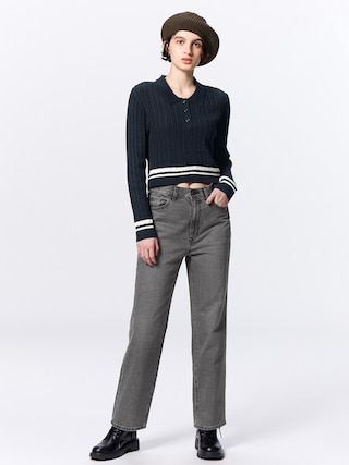 ハイライズストレートジーンズ(丈標準70.0~74.0cm) 【レディース】 【パンツ】【GU公式/ジーユー】 【GRAY】 ハイライズストレートジーンズ(丈標準70.0~74.0cm) 【レディース】 【パンツ】【GU公式/ジーユー】 【GRAY】