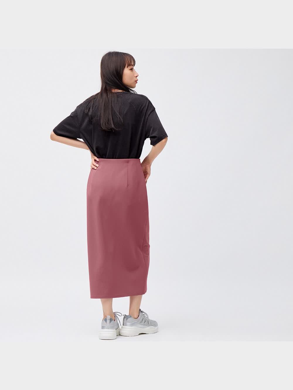 【新品未使用】1/f SPACE T-HEXA（KURO) GU公式 | カットソーナローミディスカート+EC(丈短め76.0～80.0cm)