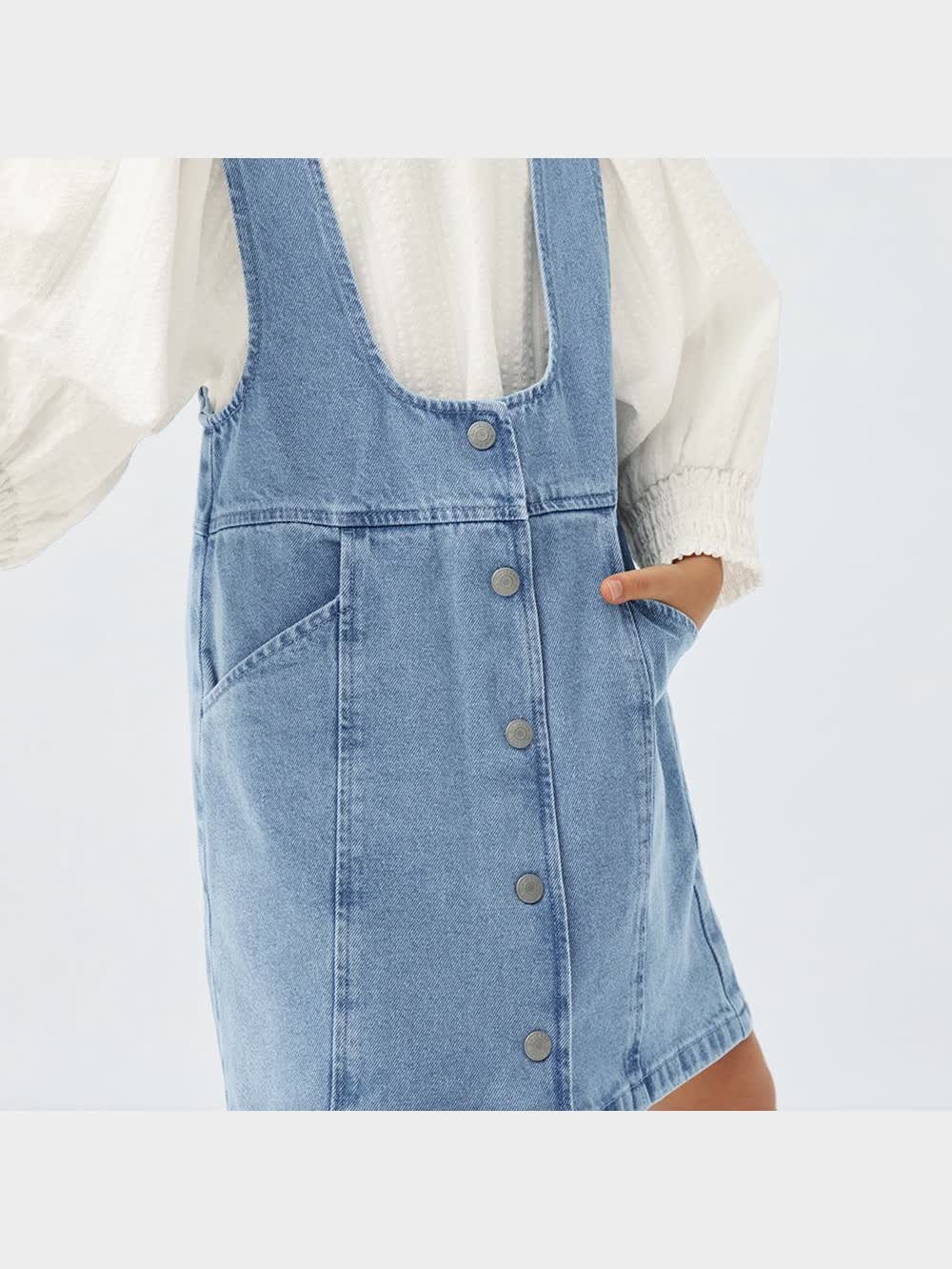 ちょろっぺ GU公式 | GIRLSデニムサロペットスカート