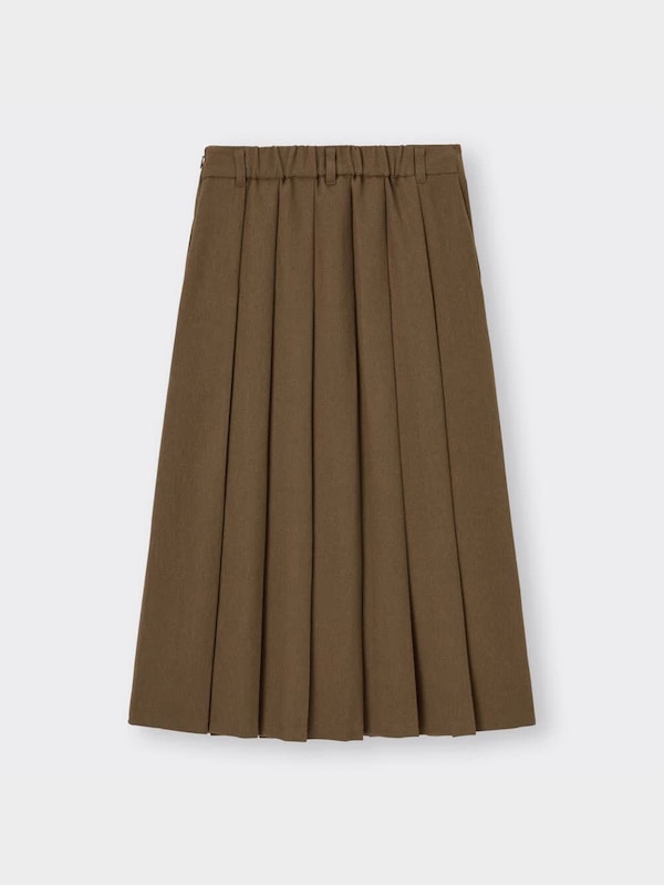 プリーツAラインミディスカート+E