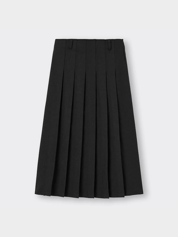 プリーツAラインミディスカート+E