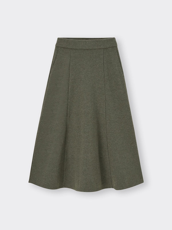 ブラッシュドリブフレアロングスカート(丈標準81.0～88.0cm)(2023年冬アイテム)