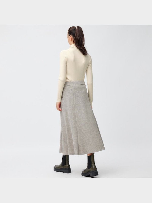 ブラッシュドリブフレアロングスカート(丈標準81.0～88.0cm)(2023年冬アイテム)