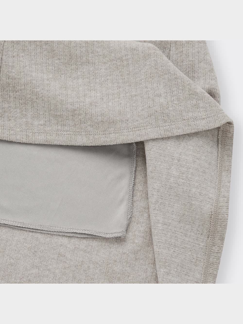 GU公式 | ブラッシュドリブフレアロングスカート(丈標準81.0～88.0cm