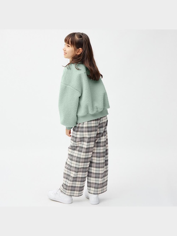 GIRLS起毛ワイドパンツ(チェック)