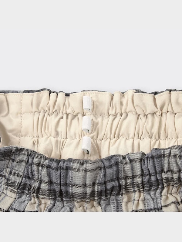 GIRLS起毛ワイドパンツ(チェック)