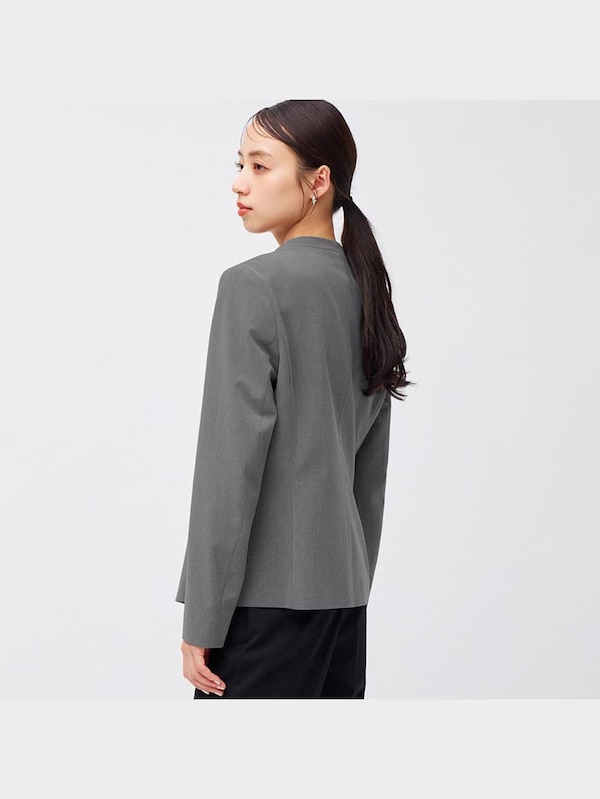 ウォッシャブルノーカラージ�ャケットZ+E(セットアップ可能)