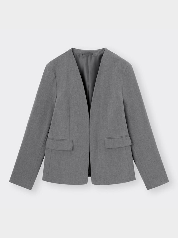 ウォッシャブルノーカラージャケットZ+E(セットアップ可能)