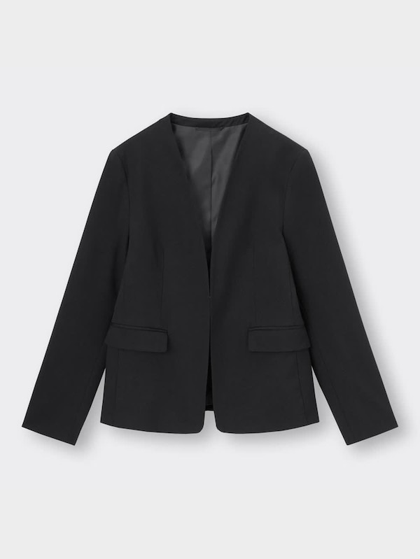 ウォッシャブルノーカラージャケットZ+E(セットアップ可能)