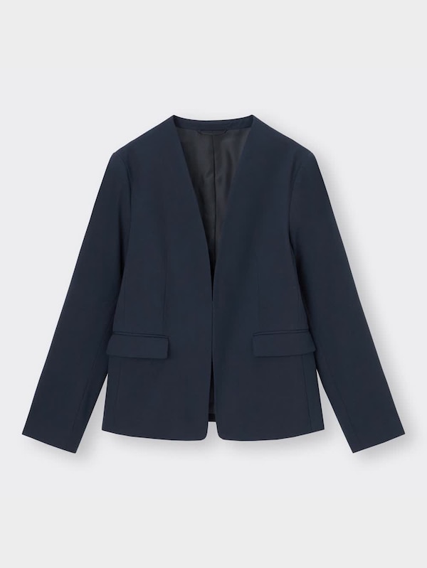 ウォッシャブルノーカラージャケットZ+E(セットアップ可能)