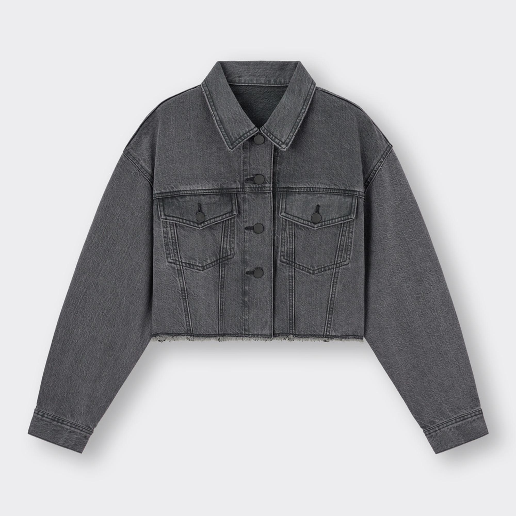 UNIQLO デニムクロップドジャケット DARK GRAY S - アウター