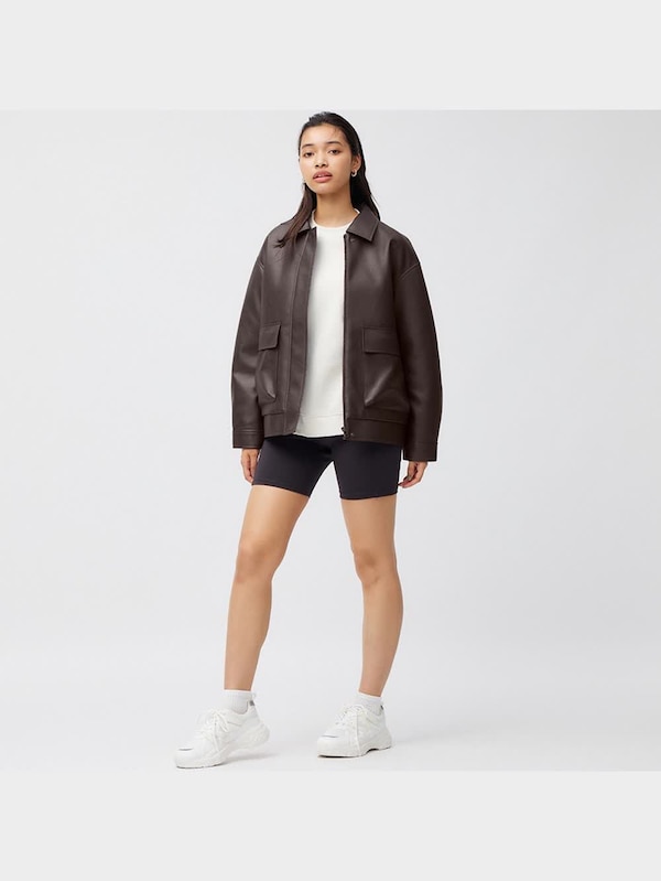 フェイクレザーオーバーサイズジャケット