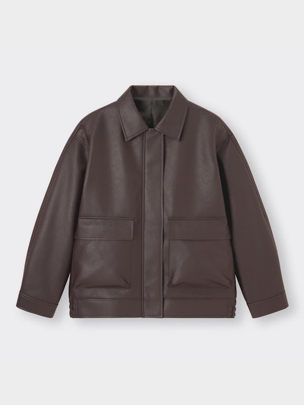 フェイクレザーオーバーサイズジャケット