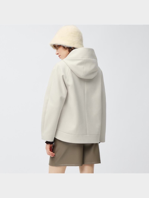 コージーメルトンショートフーディコート