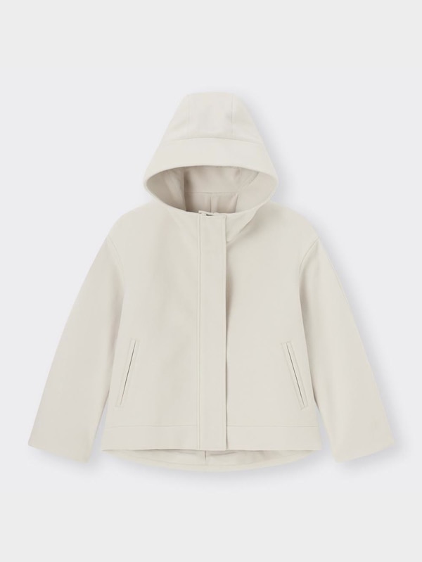 コージーメルトンショートフーディコート